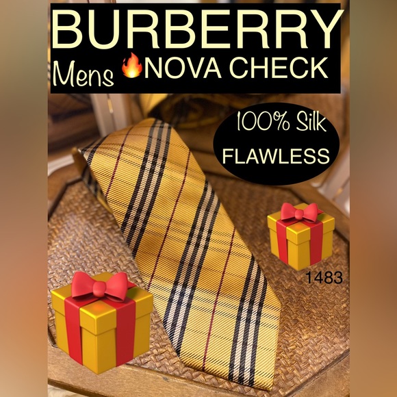 Mens BURBERRY NOVA CHECK 💯% Silk Tie!👔Like NEW🔥Freshly Cleaned🎁Great Gift!🎁 - Picture 13 of 13